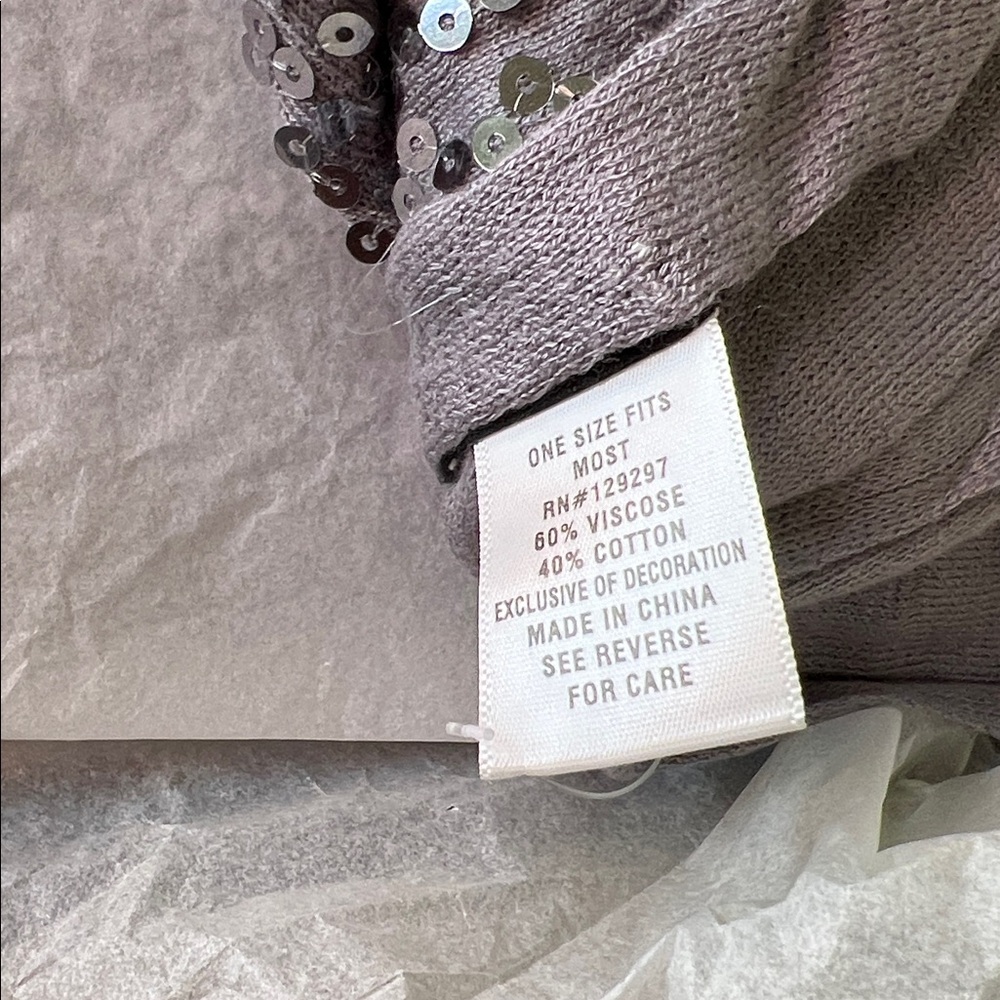 IMAN Global chic sequined shawl in gray NWT - Picture 7 of 8